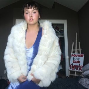 Gorgeous White Fox Fur Coat